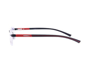 Rectangle Black Matt WITH Red Rimless Metal - (LENSES INCLUDED)*