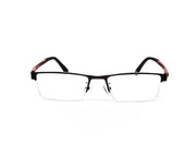 Specsmakers - Unisex Rectangle Half Frame - Black Matt Red - PEC88323 - (LENSES INCLUDED)*