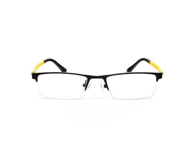 Specsmakers - Unisex Rectangle Half Frame - Black Matt YELLOW - PEC88308 - (LENSES INCLUDED)*