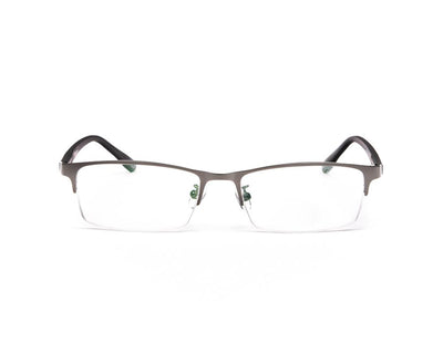 METAL  - HALF FRAME - GREY METALLIC MATT - TUK8817 - RECTANGLE - 52 - Lenses Incuded