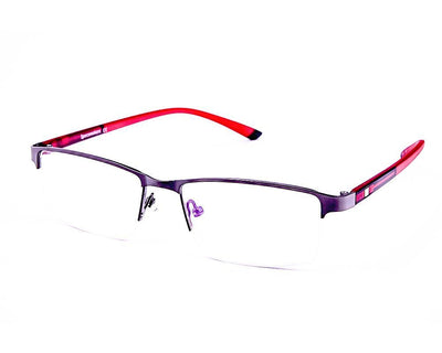 Rectangle Grey Metallic WITH Red Half Frame AME1701 - Specsmakers