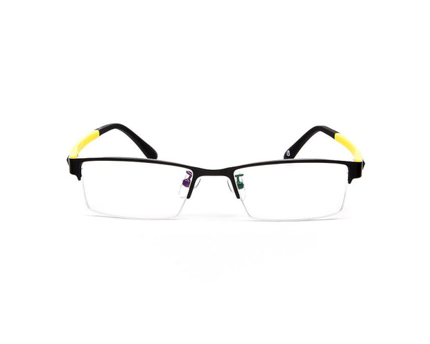 Specsmakers - Unisex Rectangle Half Frame - Black Matt YELLOW - PEC88324 - (LENSES INCLUDED)*