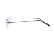 Rectangle Grey Metallic Shine WITH Grey Metallic Rimless Frame - (LENSES INCLUDED)*