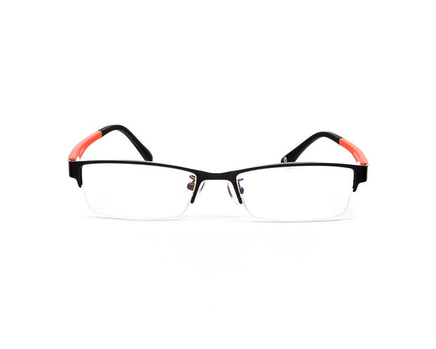 Specsmakers - Unisex Rectangle Half Frame - Black Matt ORANGE - PEC88315 - (LENSES INCLUDED)*