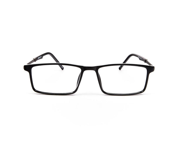 Specsmakers - Unisex Rectangle Full Frame - Black Shine Grey Metallic - AML8189 - (LENSES INCLUDED)*