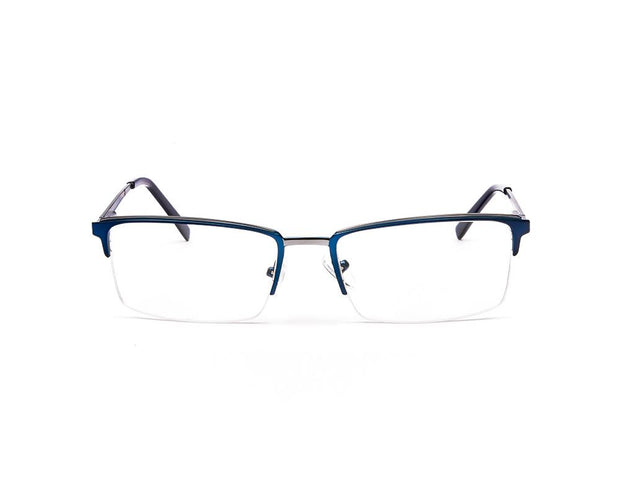 SPECSMAKERS - UNISEX RECTANGLE HALF FRAME - BLUE MATT GREY METALLIC - ANF30702