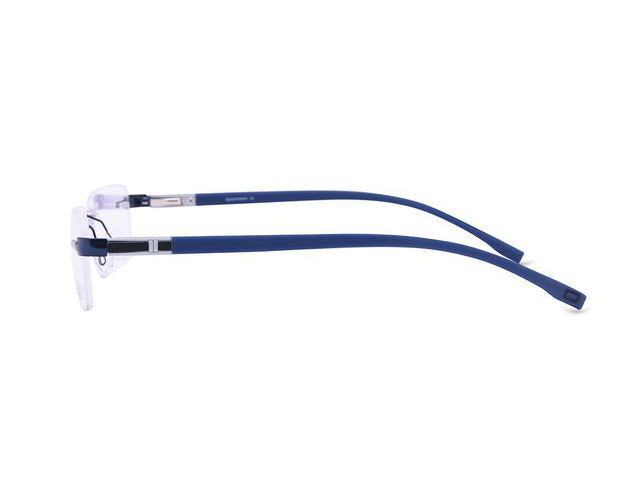 Rectangle Blue Shine WITH BLACK Rimless Metal - (LENSES INCLUDED)*