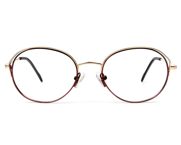 Specsmakers - Unisex Oval Full Frame - Brown Matt Gold - AMO2419 - (LENSES INCLUDED)*