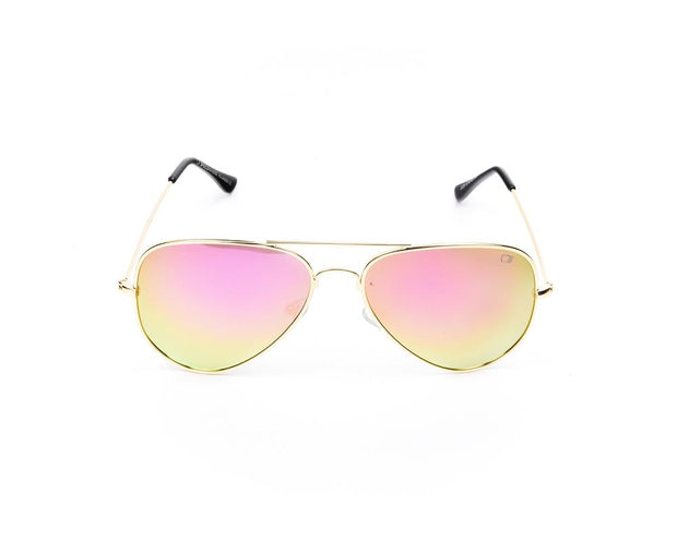 METAL SUNGLASS - FULL FRAME - GOLD SHINE - SOI3025 - AOVAL - 57