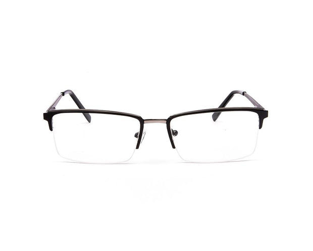 SPECSMAKERS - UNISEX RECTANGLE HALF FRAME - BLACK MATT GREY METALLIC - ANF30702