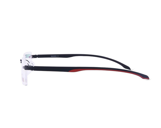 Rectangle Black Shine WITH Red Rimless Metal - (LENSES INCLUDED)*
