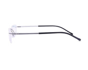Rectangle Grey Metallic Shine WITH BLACK Rimless Frame - (LENSES INCLUDED)*