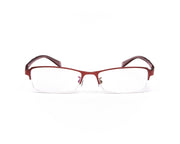 METAL  - HALF FRAME - RED MATT - TUK1236 - RECTANGLE - 52 - Lenses Incuded