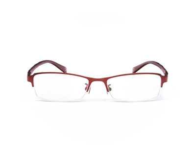 METAL  - HALF FRAME - RED MATT - TUK1236 - RECTANGLE - 52 - Lenses Incuded