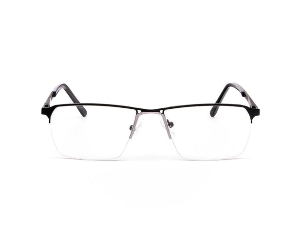 METAL  - HALF FRAME - BLACK MATT - RECTANGLE - ANF30580 - (Lenses Included)*