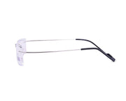 Rectangle Silver Shine WITH SILVER Rimless - (LENSES INCLUDED)*