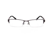 Specsmakers - Unisex Rectangle Half Frame - Grey Metallic Shine BLACK - PEC88321 - (LENSES INCLUDED)*
