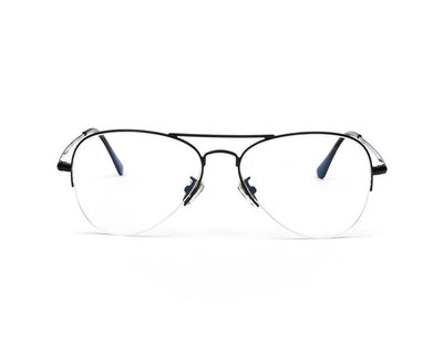 METAL  - HALF FRAME - BLACK MATT - TUJ180043 - DB AOVAL - 54 - Lenses Incuded