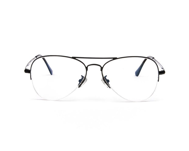 METAL  - HALF FRAME - BLACK MATT - TUJ180043 - DB AOVAL - 54 - Lenses Incuded