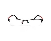 Specsmakers - Unisex Rectangle Half Frame - Black Matt Red - PEC88315 - (LENSES INCLUDED)*