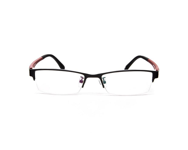 Specsmakers - Unisex Rectangle Half Frame - Black Matt Red - PEC88315 - (LENSES INCLUDED)*