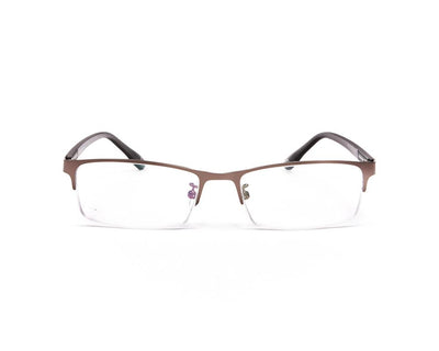 METAL  - HALF FRAME - BROWN MATT - TUK8817 - RECTANGLE - 52 - Lenses Incuded
