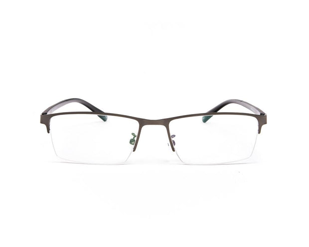 METAL  - HALF FRAME - GREY METALLIC MATT - TUK8819 - RECTANGLE - 53 - Lenses Incuded