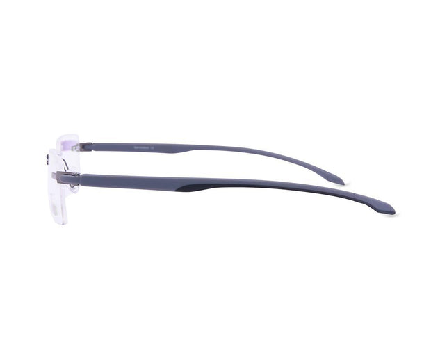 Rectangle Grey Metallic Shine WITH Grey Rimless Frame - (LENSES INCLUDED)*