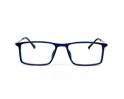 Specsmakers - Unisex Rectangle Full Frame - Blue Matt Grey Metallic - AML8183 - (LENSES INCLUDED)*