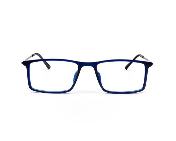 Specsmakers - Unisex Rectangle Full Frame - Blue Matt Grey Metallic - AML8183 - (LENSES INCLUDED)*