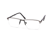 METAL  - HALF FRAME - GREY METALLIC SHINE - RECTANGLE - ANF30580 - (Lenses Included)*
