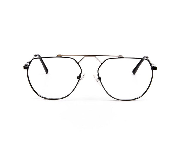 Specsmakers - Unisex DB Oval Full Frame - Black Shine Grey Metallic - ANF30373 - (LENSES INCLUDED)*
