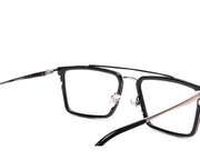 Rectangle Black Shine WITH SILVER Shell Frame SS6464 - (LENSES INCLUDED)*