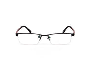 Specsmakers - Unisex Rectangle Half Frame - Black Matt Red - PEC88311 - (LENSES INCLUDED)*