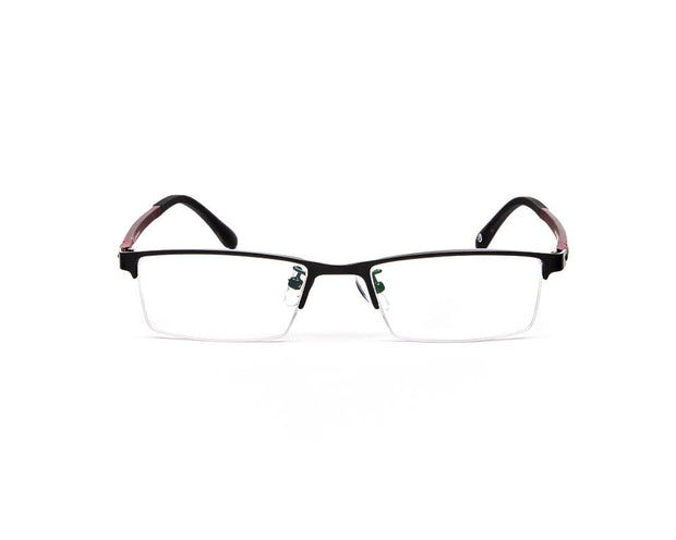 Specsmakers - Unisex Rectangle Half Frame - Black Matt Red - PEC88311 - (LENSES INCLUDED)*