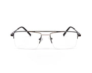 Specsmakers - Unisex DB Rectangle Half Frame - Grey Metallic Shine BLACK - ANF30413 - (LENSES INCLUDED)*