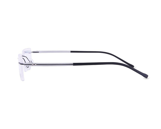 Rectangle Black Shine WITH BLACK Rimless Metal - (LENSES INCLUDED)*