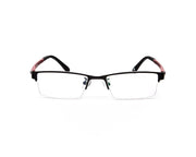 Specsmakers - Unisex Rectangle Half Frame - Black Matt Red - PEC88324 - (LENSES INCLUDED)*