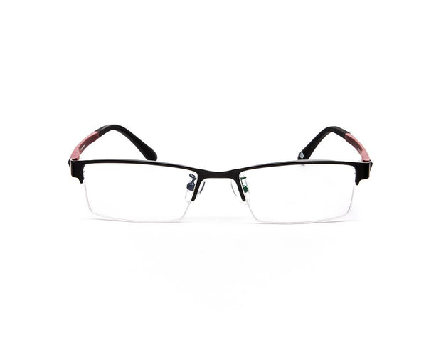 Specsmakers - Unisex Rectangle Half Frame - Black Matt Red - PEC88324 - (LENSES INCLUDED)*
