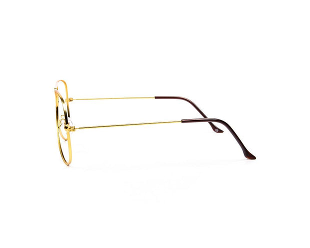 Specsmakers - Unisex DB Oval Full Frame - Gold Shine Gold - AML3001 - (LENSES INCLUDED)*