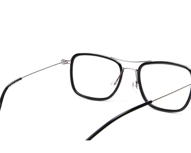 Square Black Shine WITH SILVER Shell Frame SS10333 - (LENSES INCLUDED)*