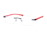 Rectangle Black Matt WITH Red Rimless Metal - (LENSES INCLUDED)*