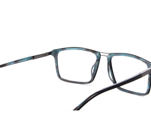 Rectangle Blue Shine WITH Grey Metallic Shell Frame SS20053 - (LENSES INCLUDED)*