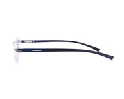 Rectangle Grey Metallic Shine WITH DARK Blue Rimless Frame - (LENSES INCLUDED)*