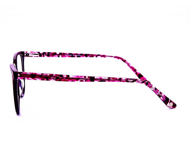 Round Black Shine with BLACK ACETATE Full Frame AMI5003 - Specsmakers