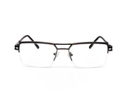 Specsmakers - Unisex DB Rectangle Half Frame - Black Matt SILVER - ANF30358 - (LENSES INCLUDED)*