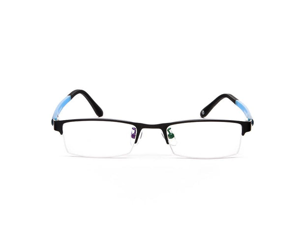 Specsmakers - Unisex Rectangle Half Frame - Black Matt Blue - PEC88307 - (LENSES INCLUDED)*