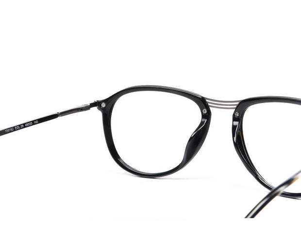 Oval Black Shine WITH Grey Metallic Shell Frame SS10515 - (LENSES INCLUDED)*