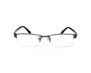 Specsmakers - Unisex Rectangle Half Frame - Grey Metallic Shine BLACK - PEC88324 - (LENSES INCLUDED)*