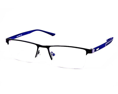 Rectangle BLACK WITH Blue Half Frame AME1707 - Specsmakers